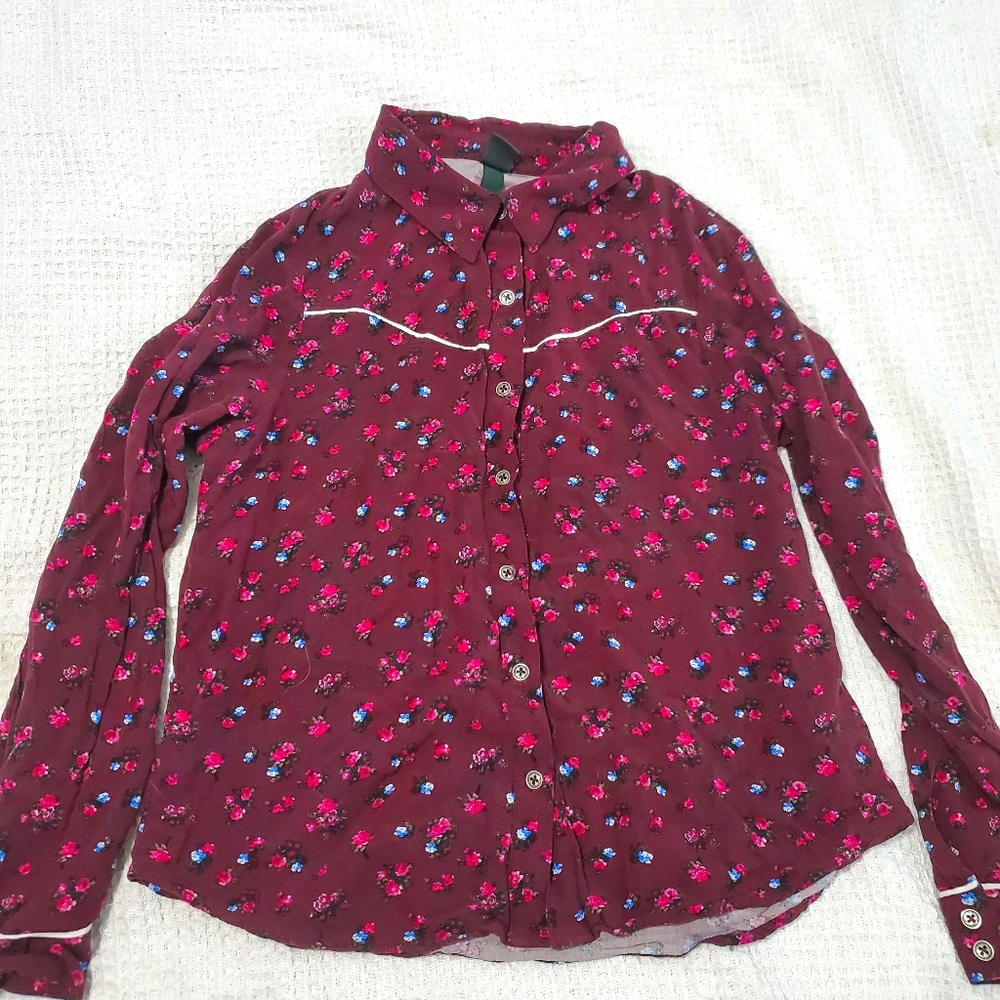 Floral western style button down